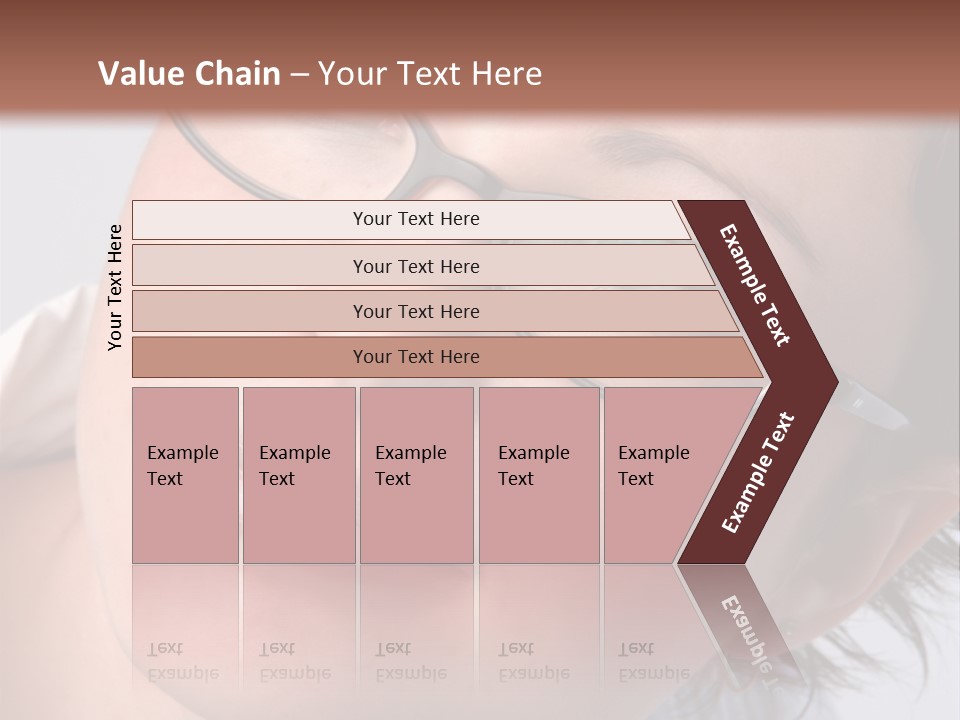 A Woman Wearing Glasses With A Brown Background PowerPoint Template