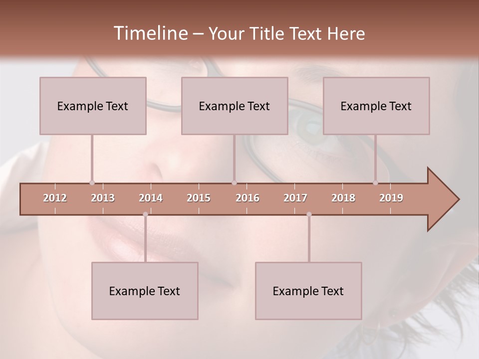 A Woman Wearing Glasses With A Brown Background PowerPoint Template