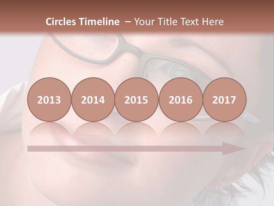 A Woman Wearing Glasses With A Brown Background PowerPoint Template