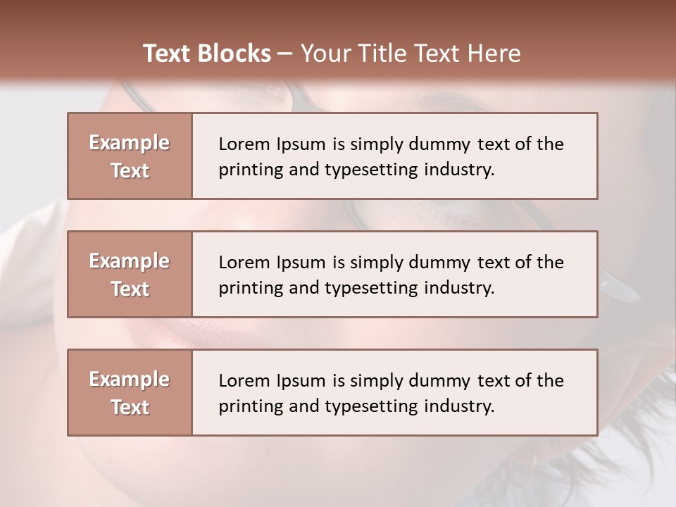 A Woman Wearing Glasses With A Brown Background PowerPoint Template