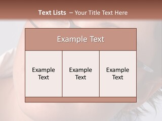 A Woman Wearing Glasses With A Brown Background PowerPoint Template