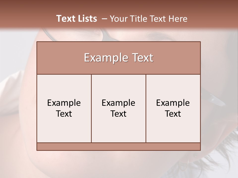 A Woman Wearing Glasses With A Brown Background PowerPoint Template