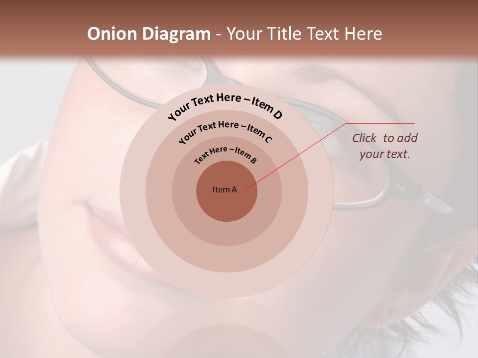A Woman Wearing Glasses With A Brown Background PowerPoint Template