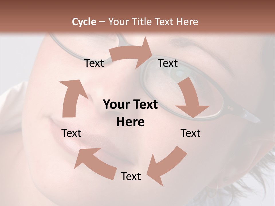 A Woman Wearing Glasses With A Brown Background PowerPoint Template
