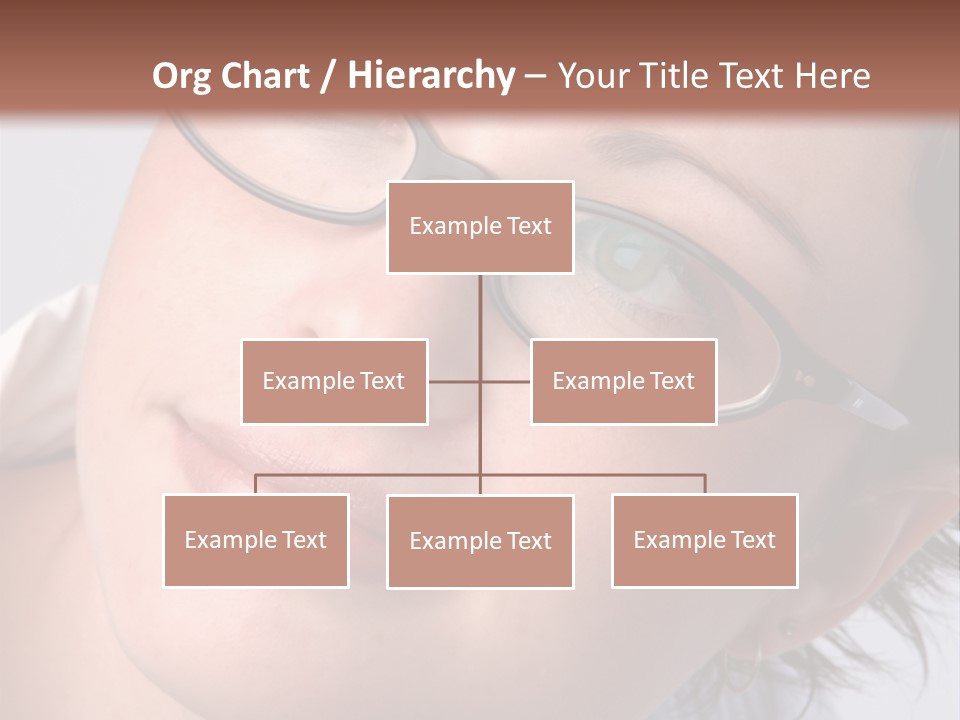 A Woman Wearing Glasses With A Brown Background PowerPoint Template