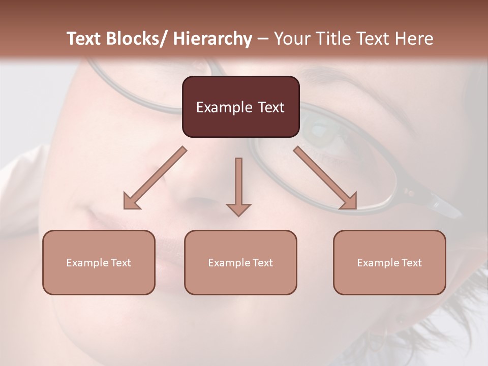 A Woman Wearing Glasses With A Brown Background PowerPoint Template