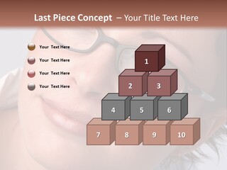 A Woman Wearing Glasses With A Brown Background PowerPoint Template