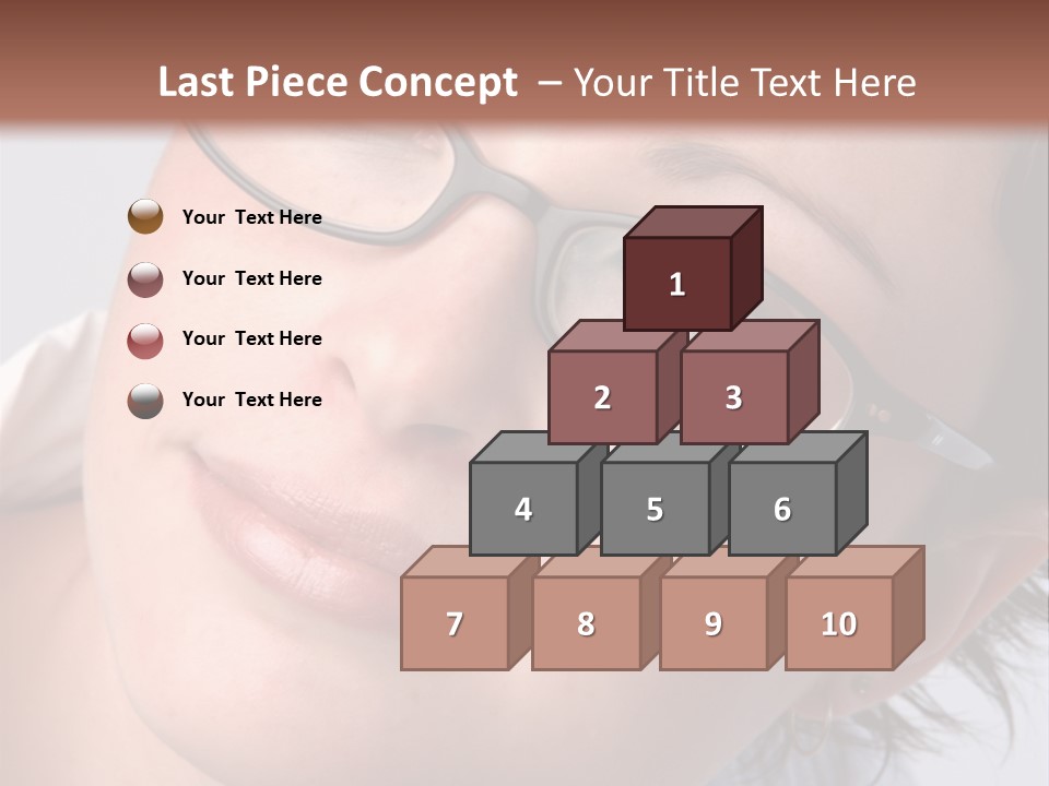 A Woman Wearing Glasses With A Brown Background PowerPoint Template