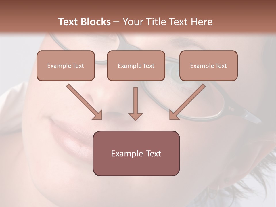 A Woman Wearing Glasses With A Brown Background PowerPoint Template