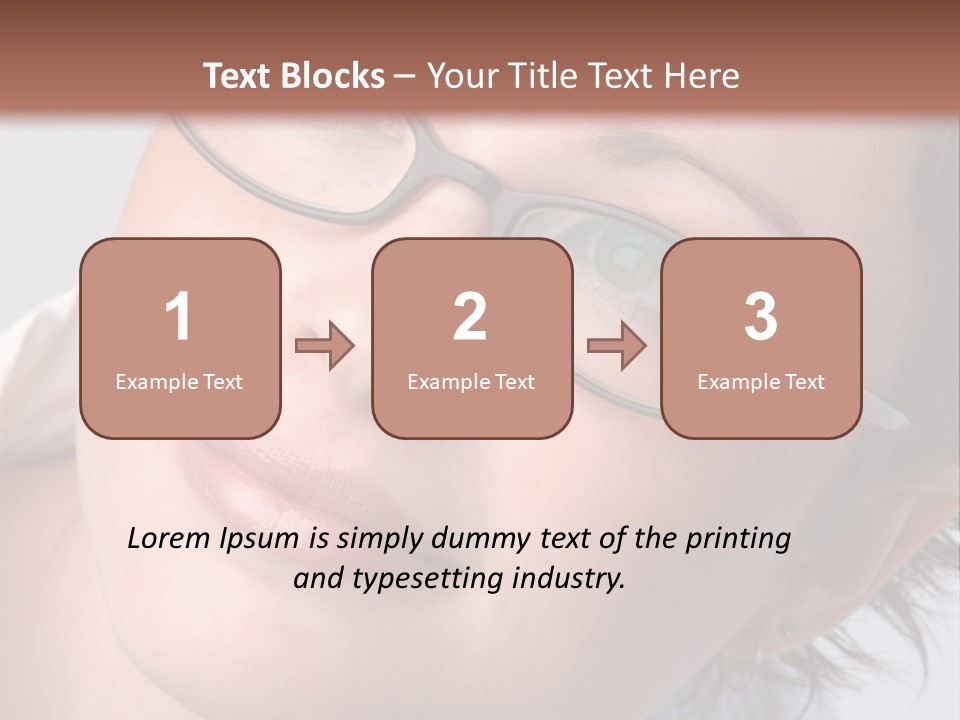 A Woman Wearing Glasses With A Brown Background PowerPoint Template