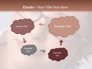 A Woman Wearing Glasses With A Brown Background PowerPoint Template