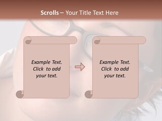 A Woman Wearing Glasses With A Brown Background PowerPoint Template