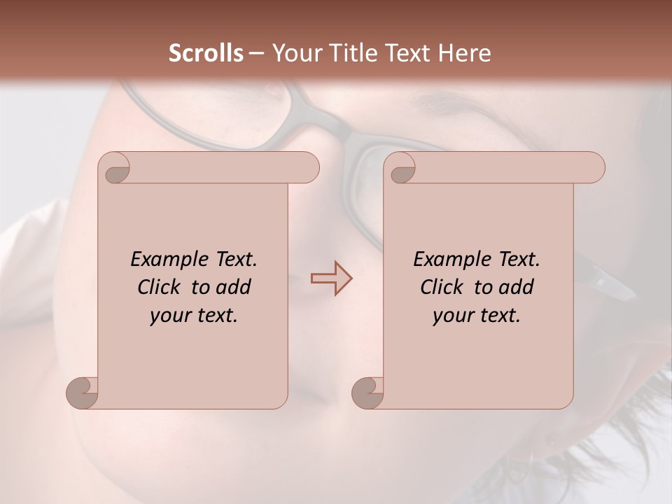 A Woman Wearing Glasses With A Brown Background PowerPoint Template