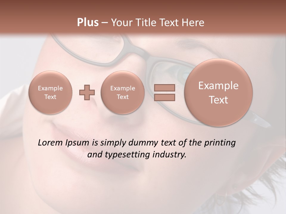 A Woman Wearing Glasses With A Brown Background PowerPoint Template