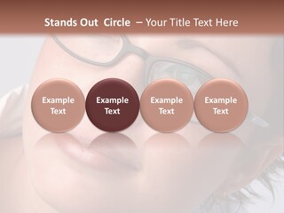 A Woman Wearing Glasses With A Brown Background PowerPoint Template
