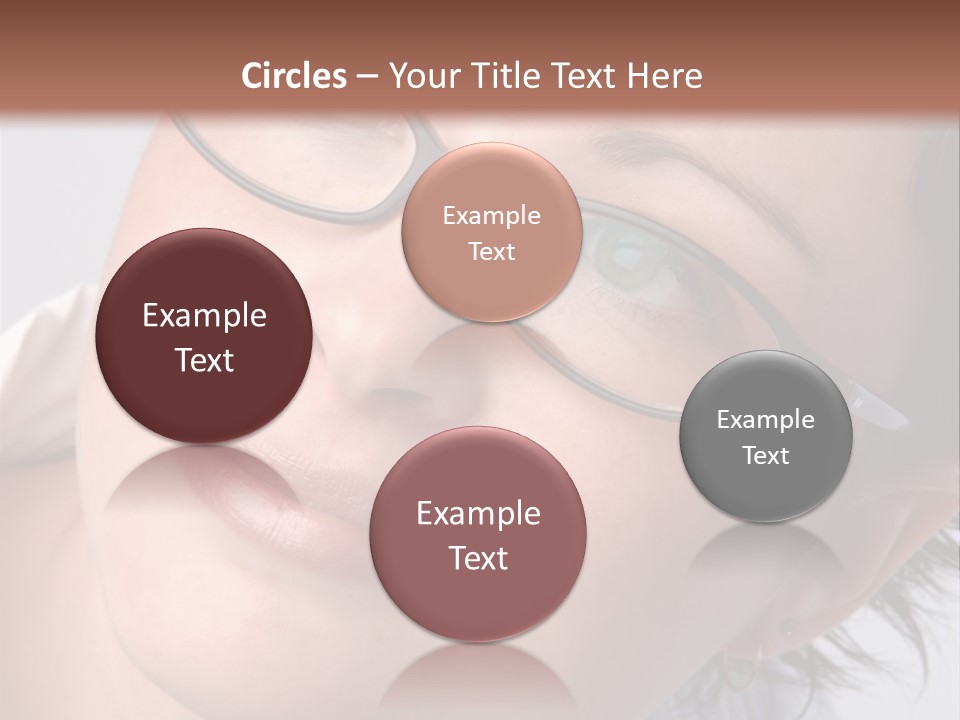 A Woman Wearing Glasses With A Brown Background PowerPoint Template
