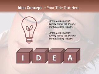 A Woman Wearing Glasses With A Brown Background PowerPoint Template