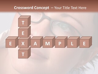 A Woman Wearing Glasses With A Brown Background PowerPoint Template