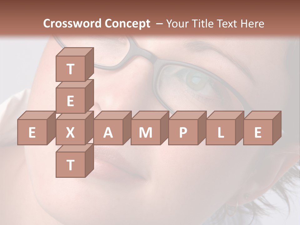 A Woman Wearing Glasses With A Brown Background PowerPoint Template