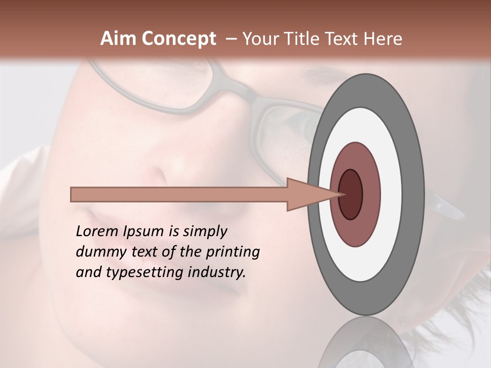 A Woman Wearing Glasses With A Brown Background PowerPoint Template