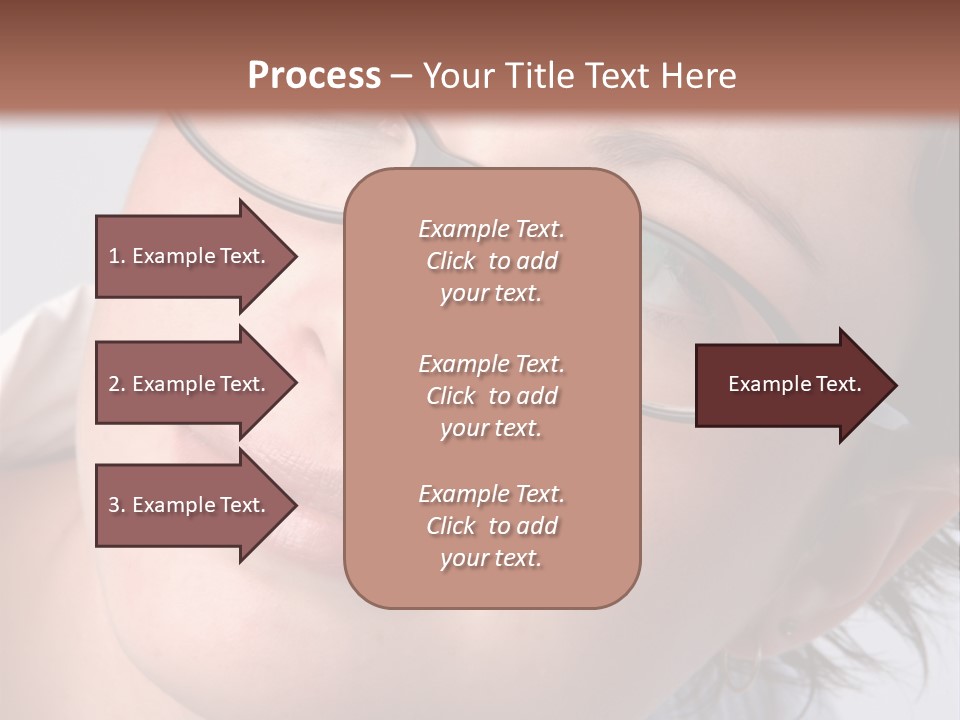 A Woman Wearing Glasses With A Brown Background PowerPoint Template