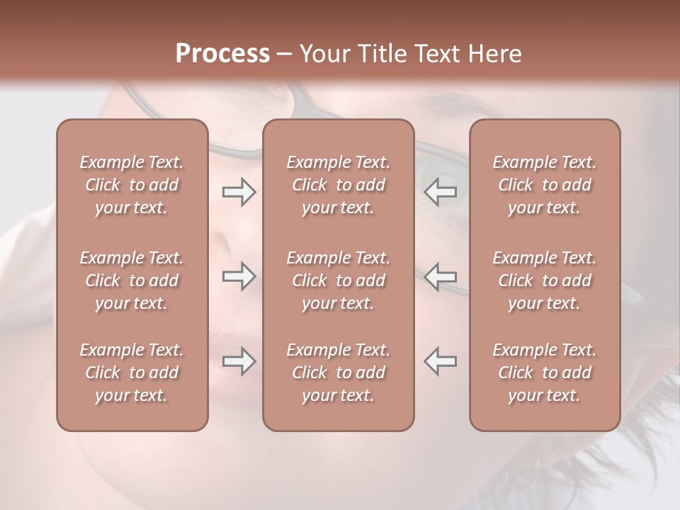 A Woman Wearing Glasses With A Brown Background PowerPoint Template
