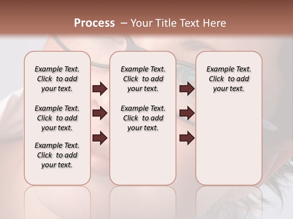 A Woman Wearing Glasses With A Brown Background PowerPoint Template