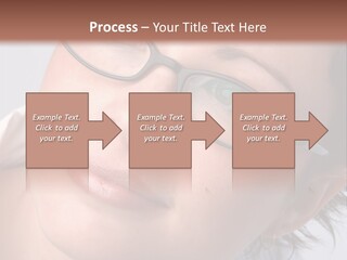A Woman Wearing Glasses With A Brown Background PowerPoint Template