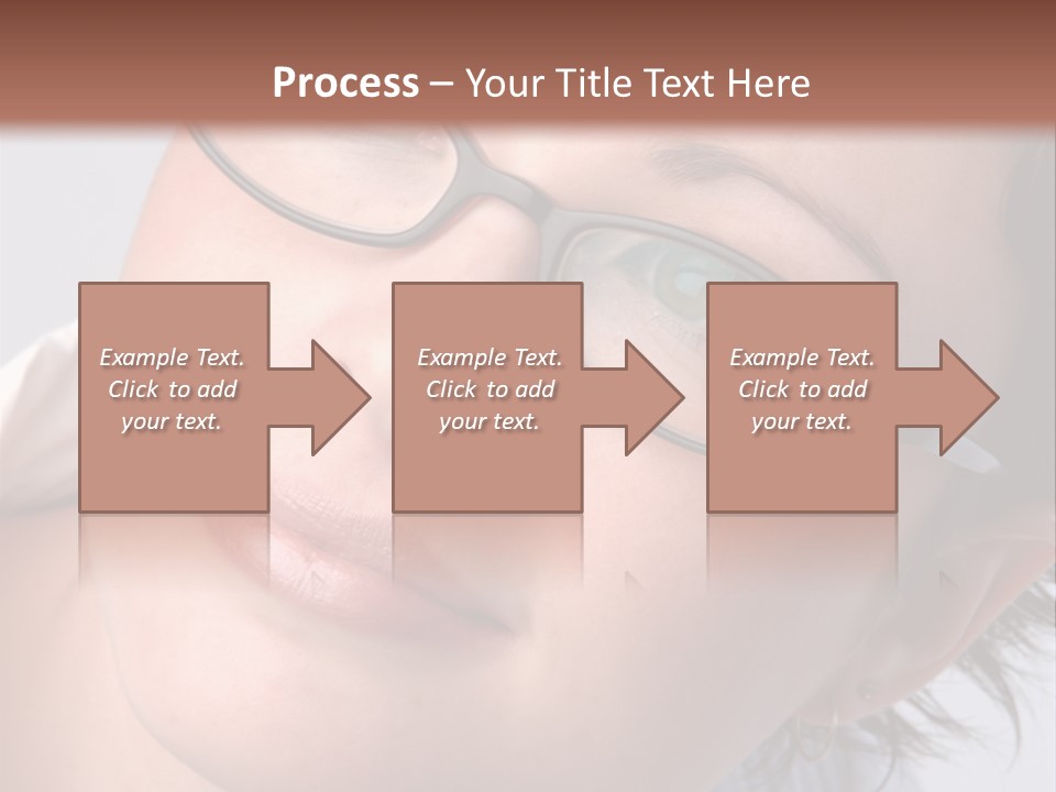A Woman Wearing Glasses With A Brown Background PowerPoint Template