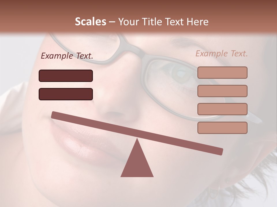 A Woman Wearing Glasses With A Brown Background PowerPoint Template