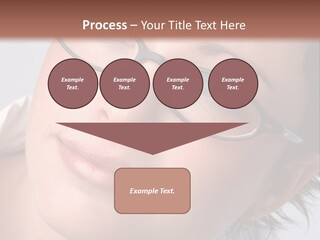 A Woman Wearing Glasses With A Brown Background PowerPoint Template