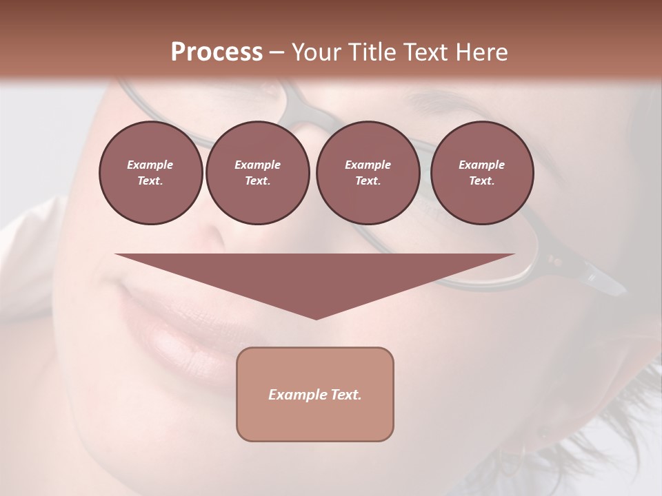 A Woman Wearing Glasses With A Brown Background PowerPoint Template