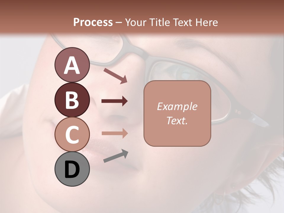 A Woman Wearing Glasses With A Brown Background PowerPoint Template