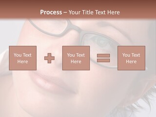A Woman Wearing Glasses With A Brown Background PowerPoint Template