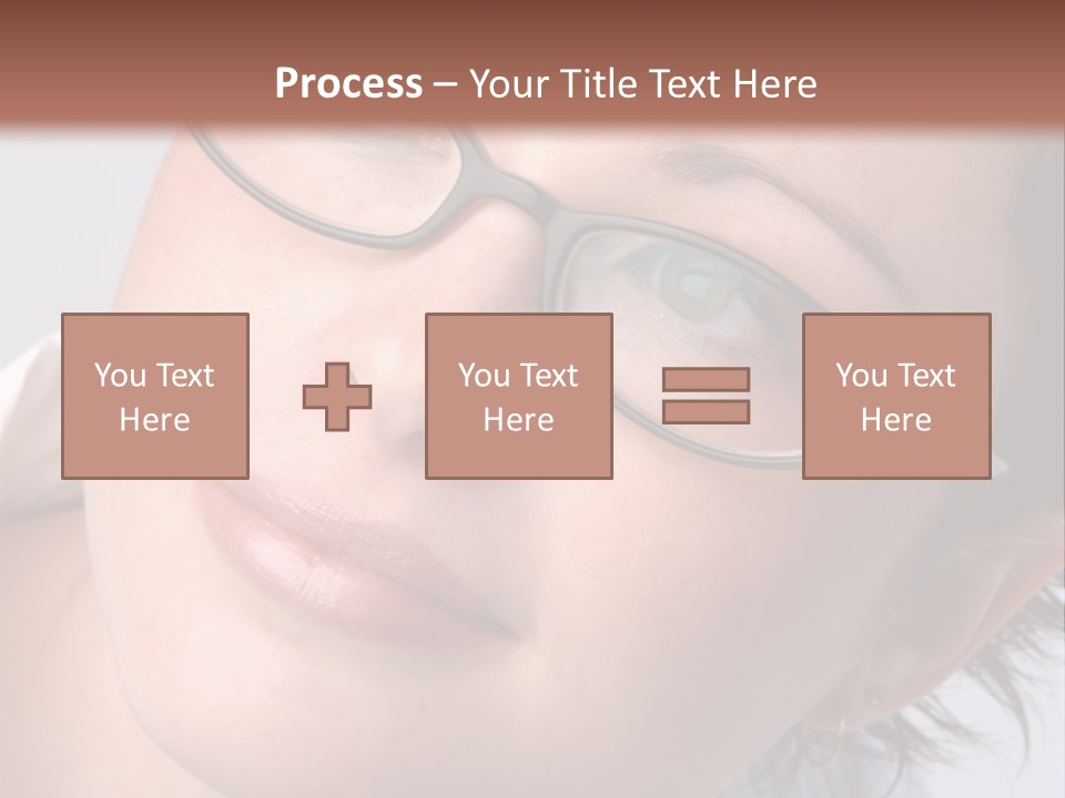 A Woman Wearing Glasses With A Brown Background PowerPoint Template