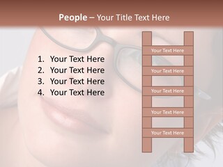 A Woman Wearing Glasses With A Brown Background PowerPoint Template