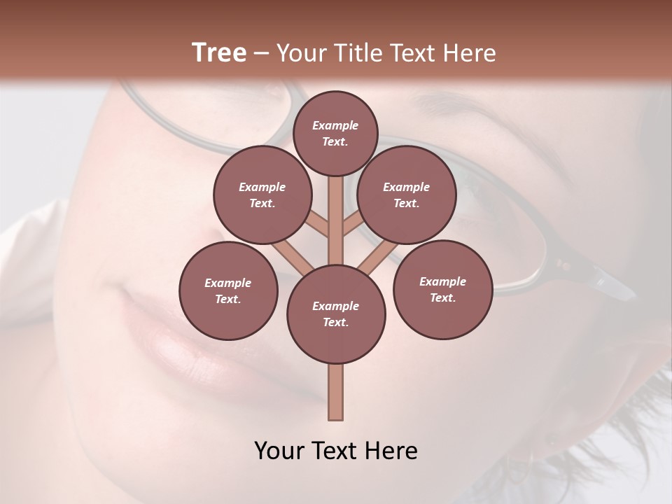 A Woman Wearing Glasses With A Brown Background PowerPoint Template