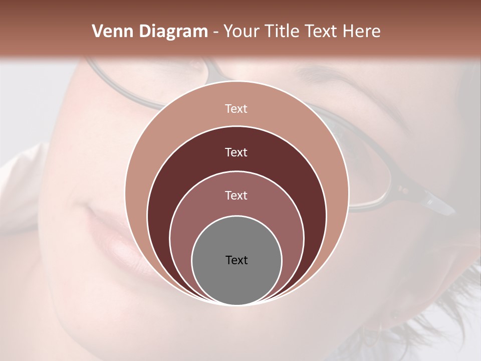 A Woman Wearing Glasses With A Brown Background PowerPoint Template