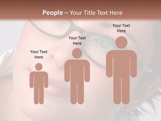 A Woman Wearing Glasses With A Brown Background PowerPoint Template