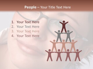 A Woman Wearing Glasses With A Brown Background PowerPoint Template