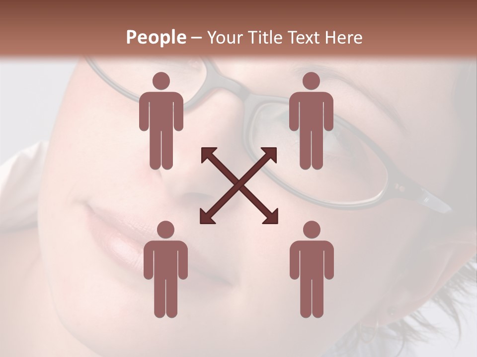A Woman Wearing Glasses With A Brown Background PowerPoint Template