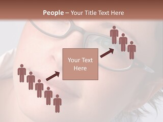 A Woman Wearing Glasses With A Brown Background PowerPoint Template