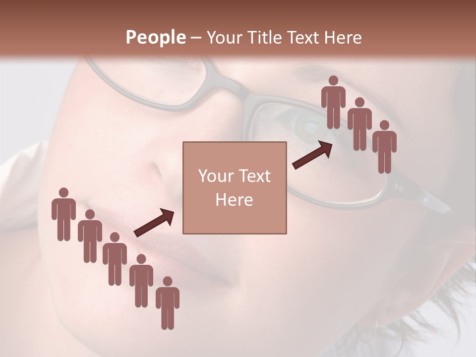 A Woman Wearing Glasses With A Brown Background PowerPoint Template