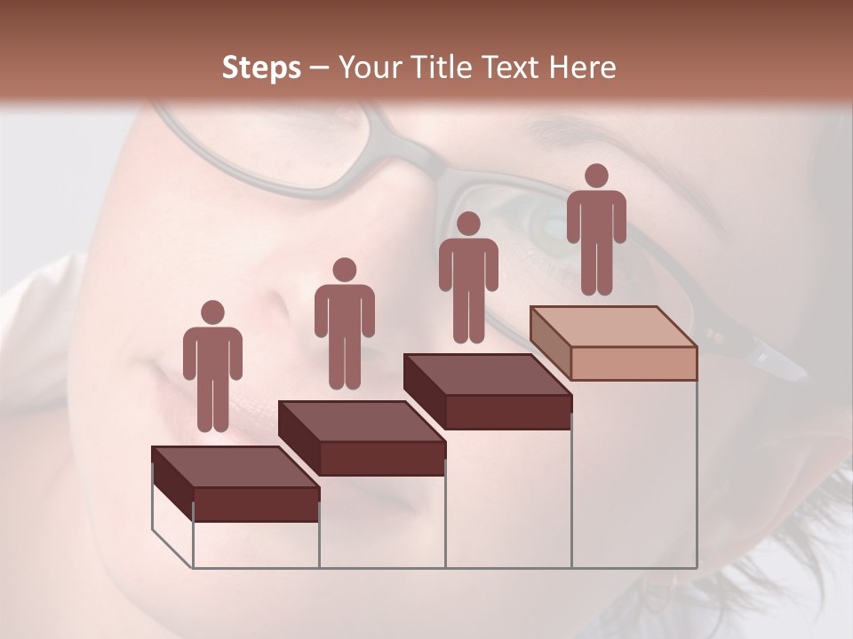 A Woman Wearing Glasses With A Brown Background PowerPoint Template