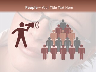 A Woman Wearing Glasses With A Brown Background PowerPoint Template