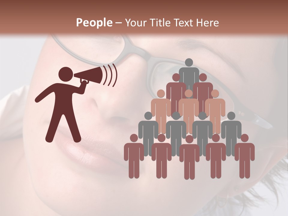 A Woman Wearing Glasses With A Brown Background PowerPoint Template