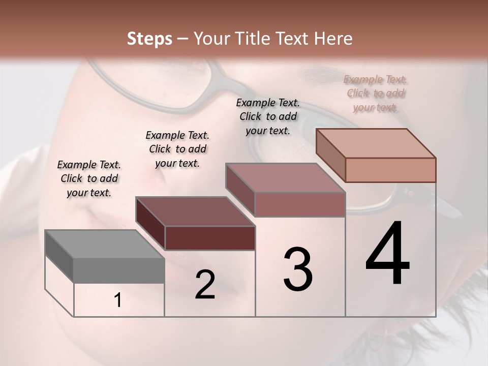 A Woman Wearing Glasses With A Brown Background PowerPoint Template