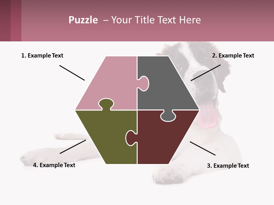 A Dog Laying Down With Its Tongue Out PowerPoint Template