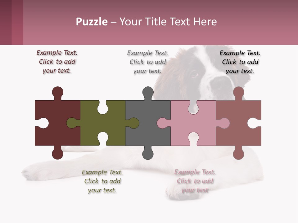 A Dog Laying Down With Its Tongue Out PowerPoint Template