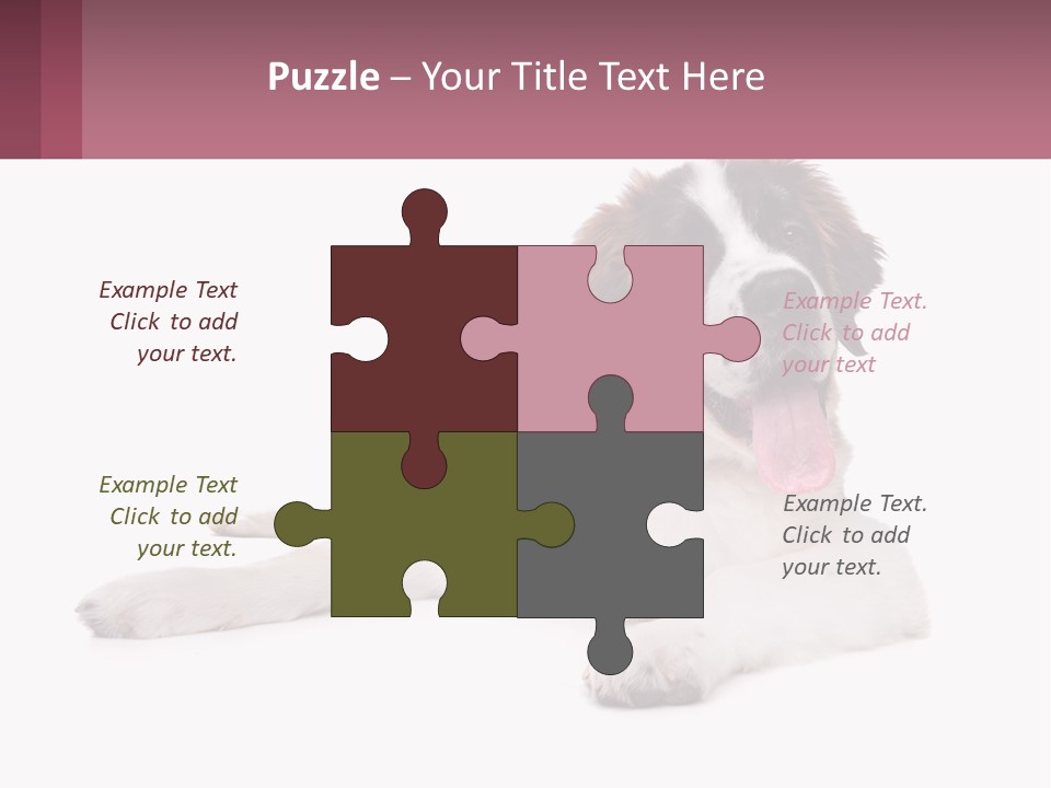 A Dog Laying Down With Its Tongue Out PowerPoint Template